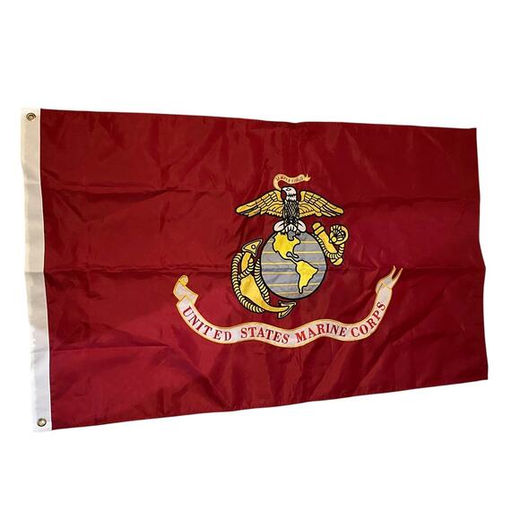 Marine Corps Embroidered Flag 59x36 Double-Sided Premium Nylon Brass Grommets - Picture 4 of 5